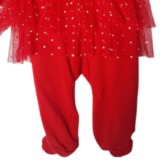 #KI-3 Infants Red Christmas Gift Designed Onesie with TuTu - Picture 4 of 7